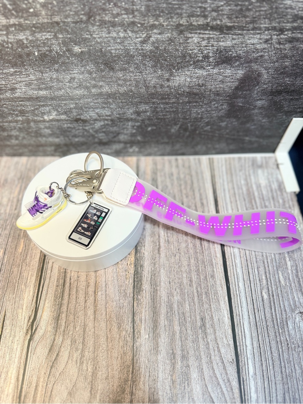 Off- White Sneaker, Accessory, & Wristlet Bundle